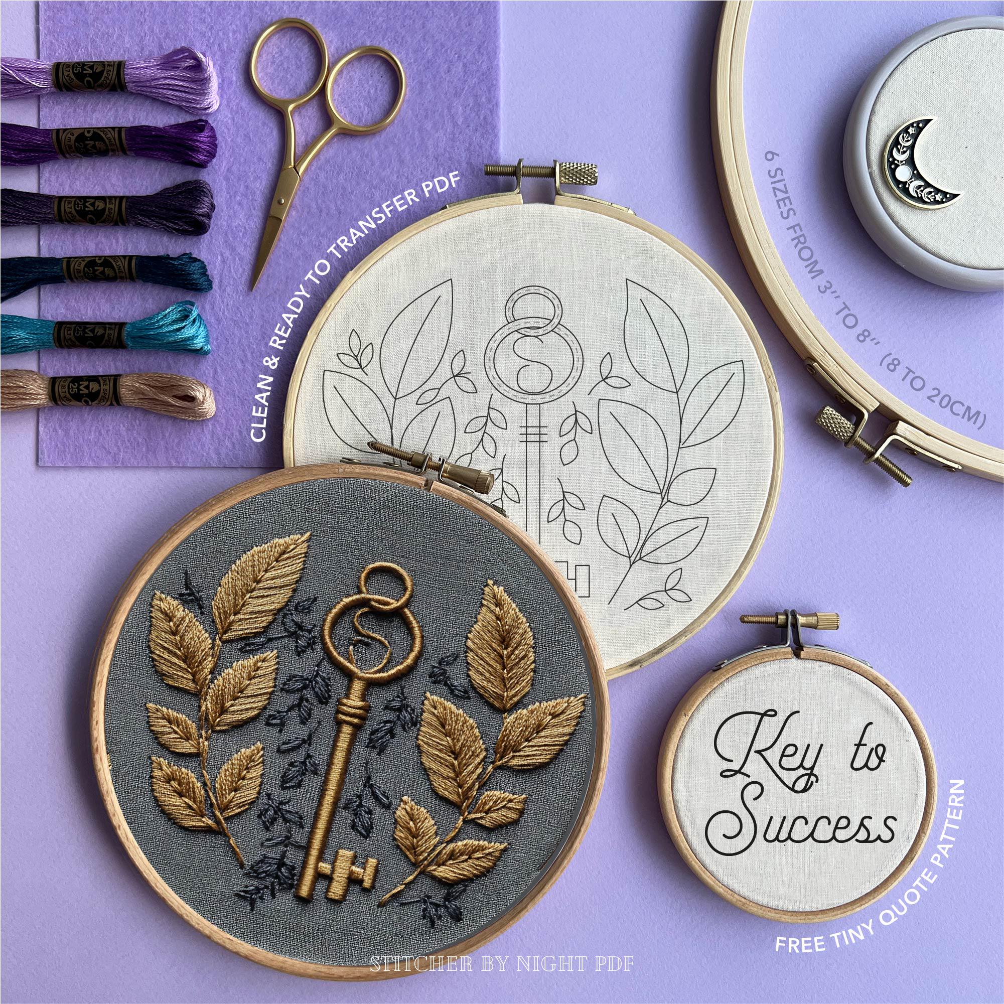 Skeleton Key Embroidery Design * Magic Key Creations * Gothic Hand ...