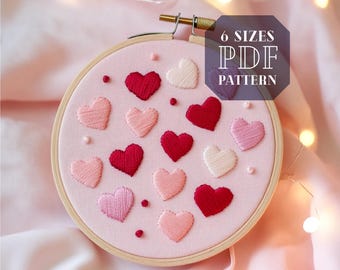 tiny heart embroidery design * heart wedding ornament gift * great love embroidery pattern * romantic valentine hand embroidery pattern PDF