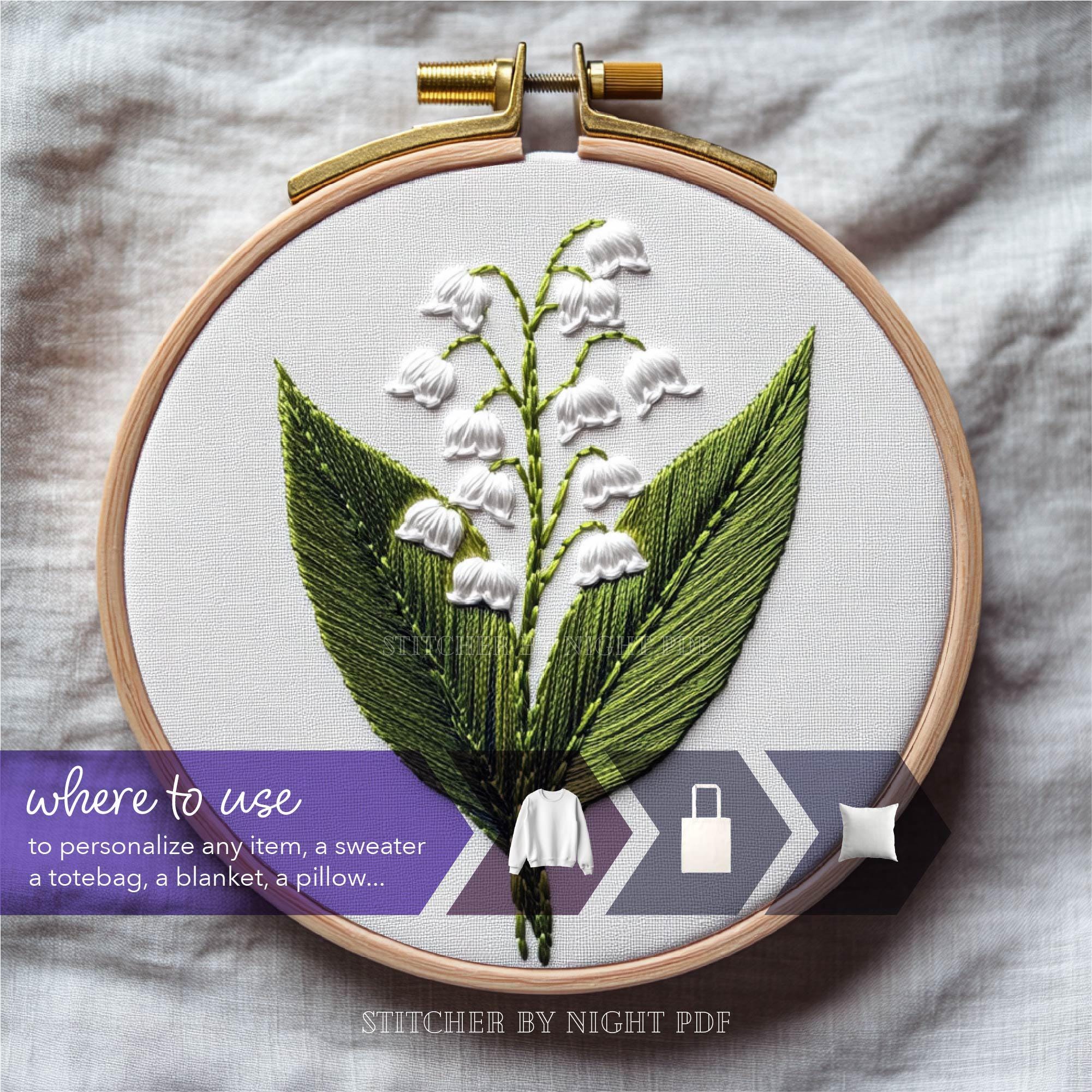 スズランの刺繍デザイン * 5月の誕生花の飾り * PDFパターン - Etsy 日本