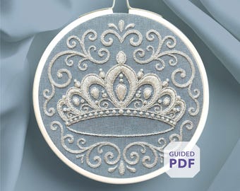 regency tiara embroidery design * high society ornament * PDF hand embroidery pattern