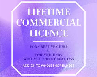commercial licence for hand embroidery patterns PDF * small business upgrade * add-on to the whole shop bundle