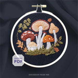 wilde Pilz Stickdatei * verträumte Wald Stickdatei * Stickmuster PDF