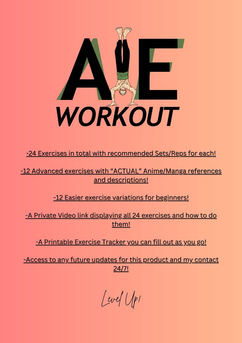 Goku Training Routine 1.0 (anime Workout) - Etsy