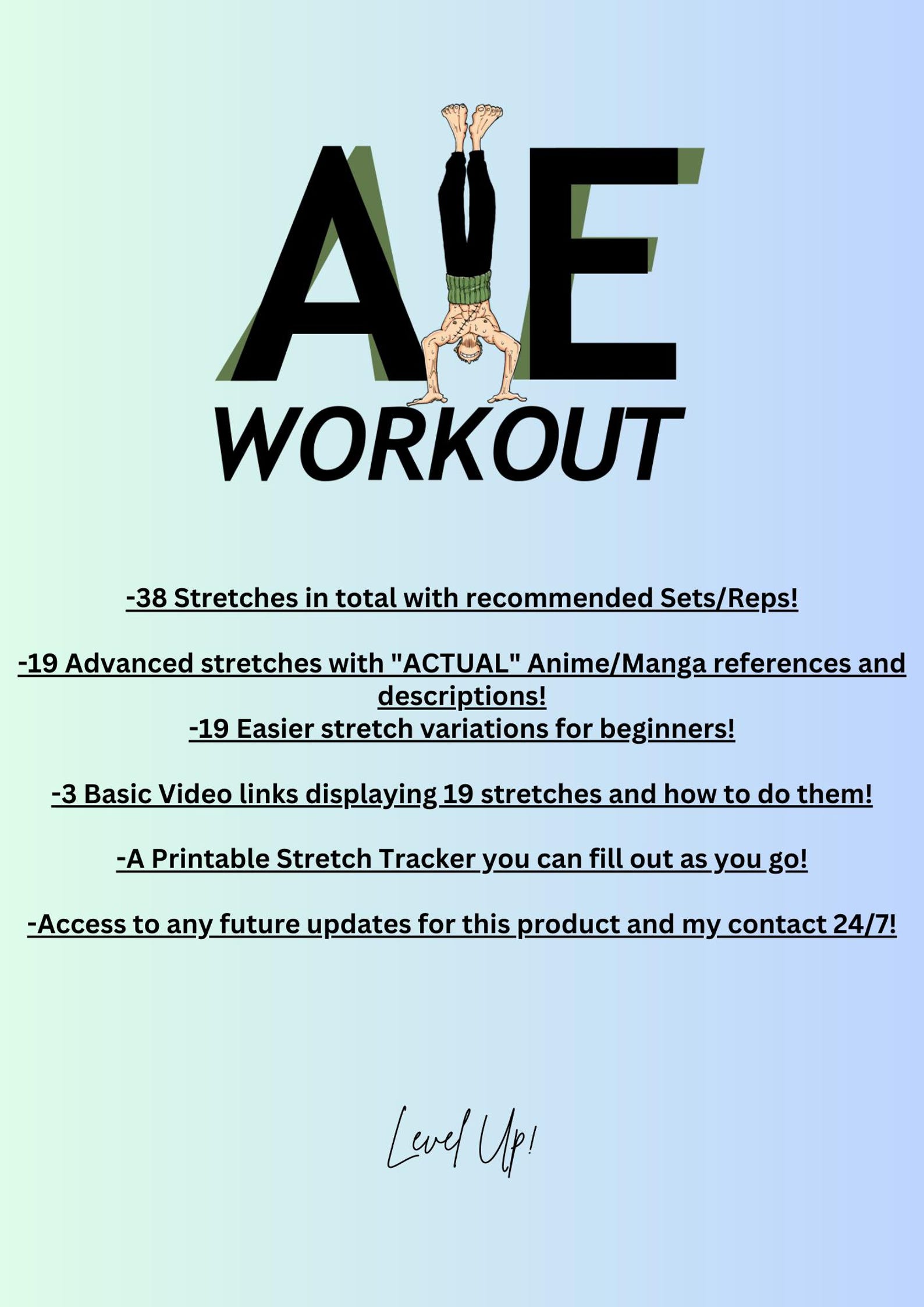 Jjk Workout Routine Jujutsu Kaisen Stretching Routine Bundle 1.0 (anime Workout) - Etsy