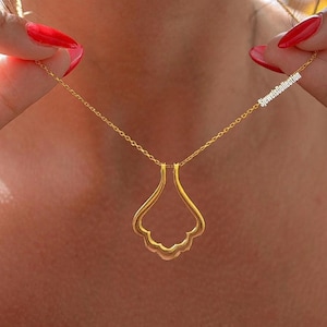 Trouwringhouder ketting, aangepaste ringhouder hanger ketting, zeeschelp sierlijke ringhouder hanger, cadeau voor artsen, verpleegkundige ringhouder