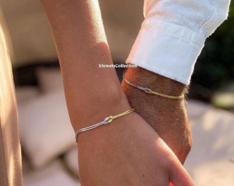 Zweifarbiges Paar Armbänder, Liebesknoten Armband, passende Armbänder, benutzerdefinierte Paar Armbänder, Paare Geschenk, Knoten Schmuck Paare Armband Set