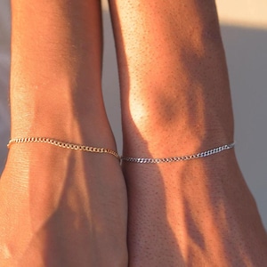 Gold Couples Bracelet, Couple Bracelets, Personalized Couples Gift, Matching Bracelets for Couples, Curby Chain Link Couples Bracelets Set