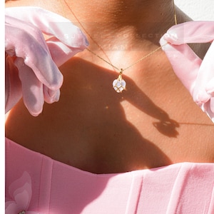 Heart Necklace, Delicate Anime Inspired Princess Necklace,Rose Quartz Heart Pendant, Friendship Best Friend Necklace, Diamond Heart Necklace