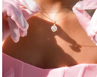 Colar de coração, colar delicado de princesa inspirado em anime, pingente de coração de quartzo rosa, colar de melhor amiga da amizade, colar de coração de diamante