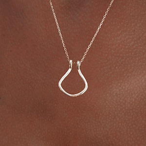 Horseshoe Necklace Ring Holder, Drop Ring Keeper Pendant, Rose Ring Holder Pendant, Custom Ring Keeper Necklace, Wedding Nurse Ring Holder