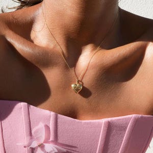Heart Necklace, Delicate Anime Inspired Princess Clara Necklace, Heart Locket Pendant, Best Friend Necklace, Keepsake Memorial Necklace