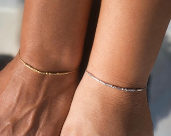 Pulsera personalizada con código Morse y nombre para parejas, pulsera unisex a juego para enamorados, mensaje secreto oculto.
