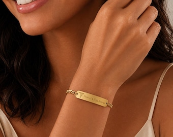 Pulsera de alerta médica para mujer, identificación médica de emergencia personalizada, pulsera para alergias, diabetes y epilepsia.