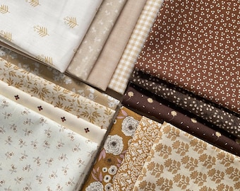Curated Fat Quarter Bundle - 14 FQs of Browns and Neutrals
