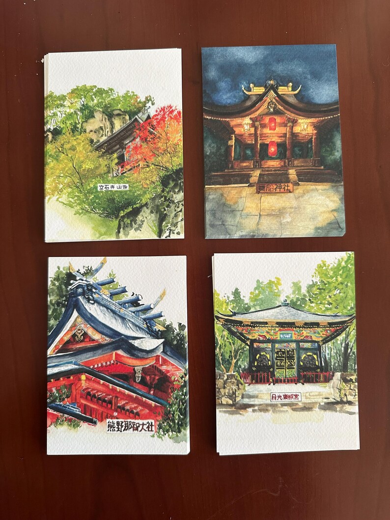 Japan Shrine Postcards Set of Four - Etsy
