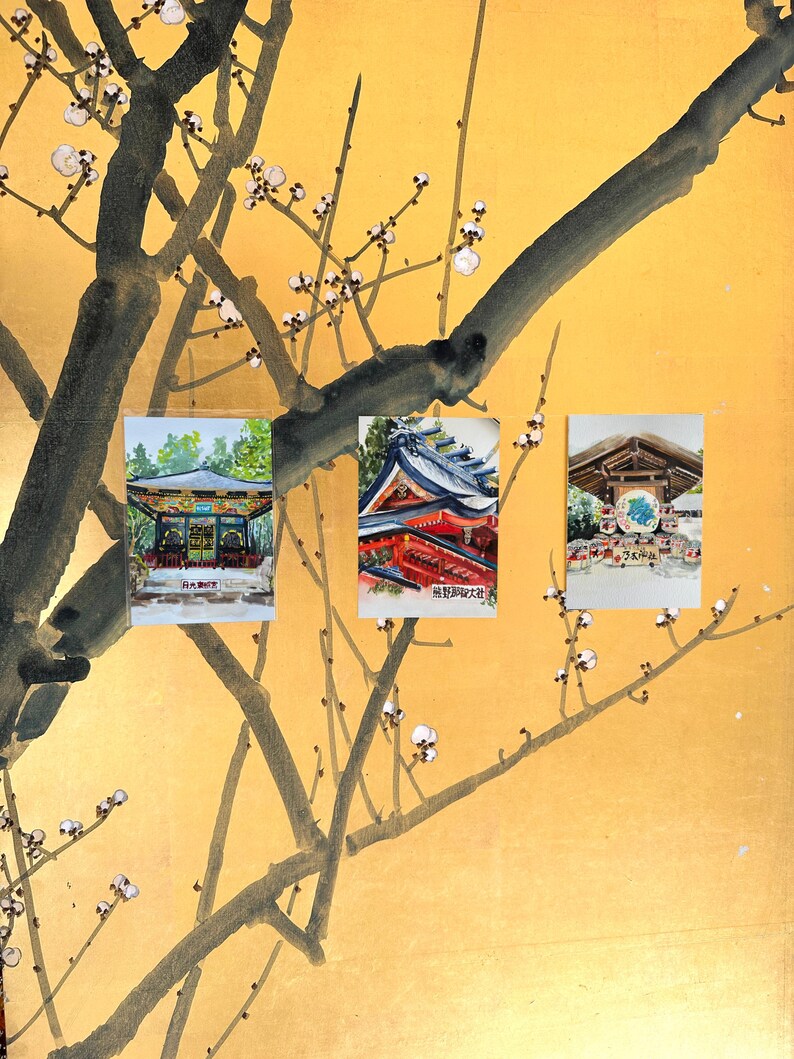 Japan Shrine Postcards Set of Four - Etsy