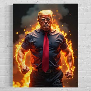 トランプポスタープリント、大統領の日のためのマットな壁アート装飾 - アメリカMAGA大統領プリント、ドナルド・トランプのアニメーション共和党ギフト