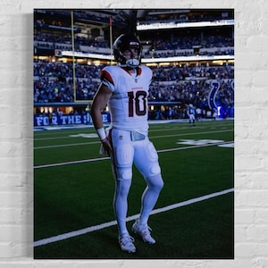 Bo Nix Denver Broncos Print, American Football Quarterback, Sports Fan Art