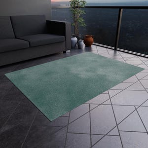 Modern Light Blue Teal and White Outdoor Rug - Indoor Soft Carpet, Abstract Patterned Area Rug, Home Decor Accent, minimal, Contemporary