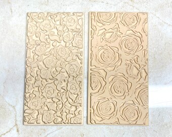 2 Texture Tiles - Rosalita and Rose Cluster Embossed