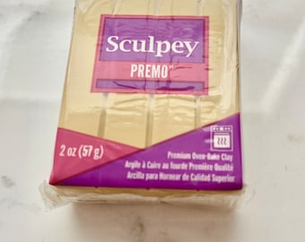 Premo Sculpey 2oz Oven-Bake Polymer Clay - Ecru Color - 1 Block - New