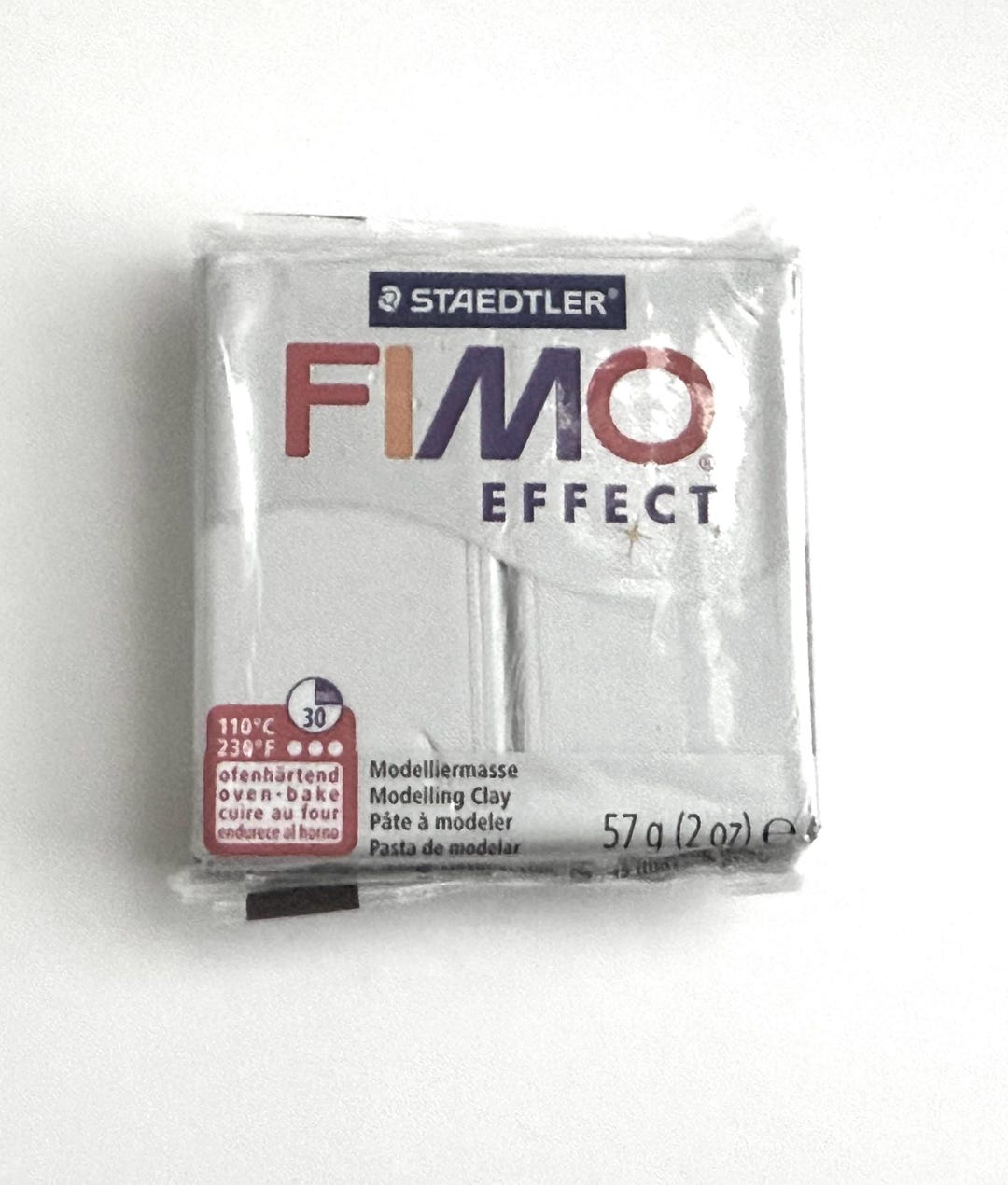 1 - 2 Oz FIMO Effect Light Silver #817, Block Modeling Polymer Clay SET ...
