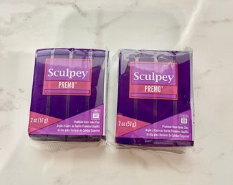 Premo Sculpey 2oz Oven-Bake Polymer Clay - Purple Color - 2 Blocks Set - New