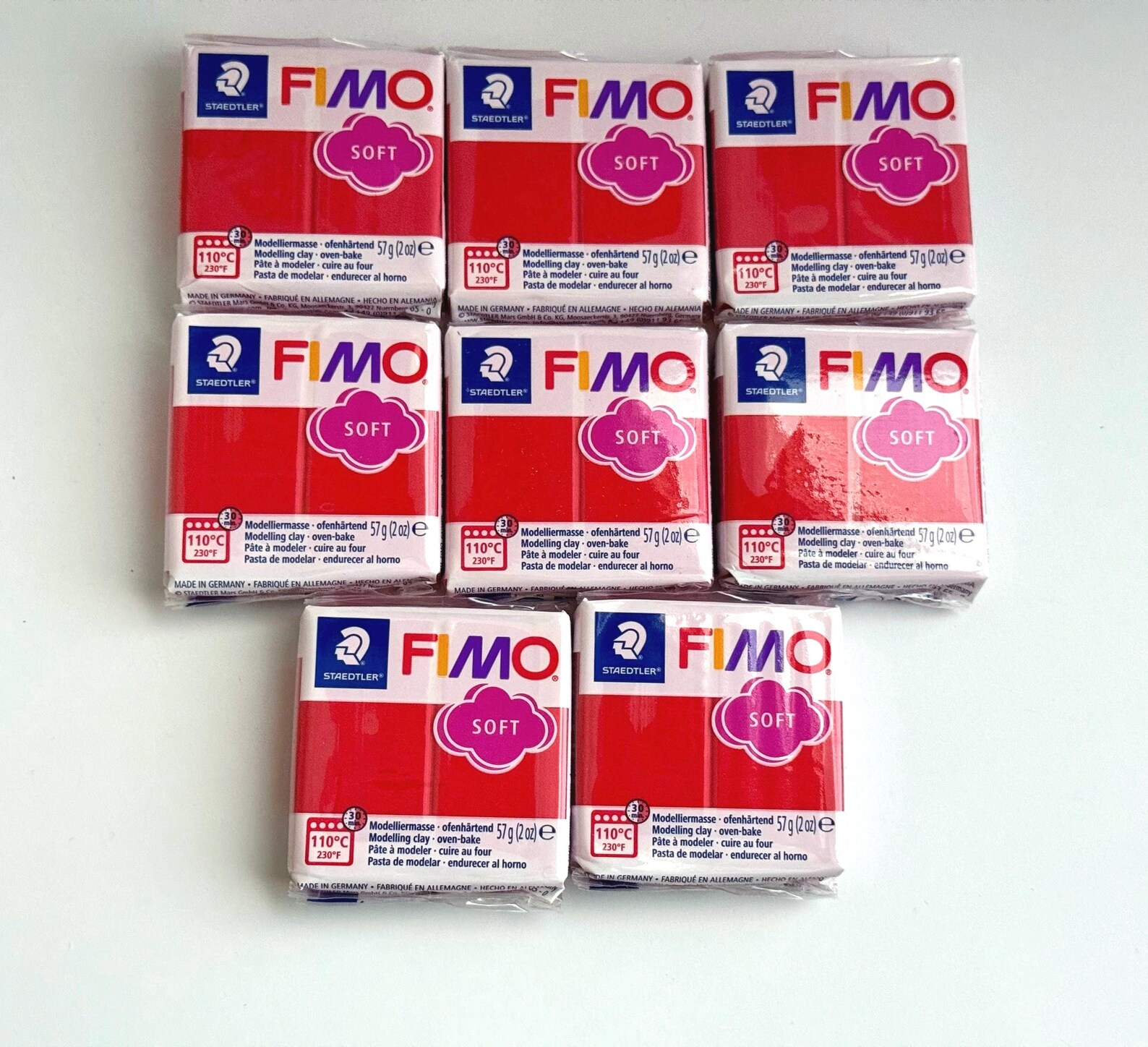 8 - 2 Oz FIMO Soft Indian Red #24 Block Modeling Polymer Clay SET ...