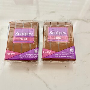 Premo Sculpey 2oz Oven-Bake Polymer Clay - Raw Sienna Color - 2 Blocks Set - New