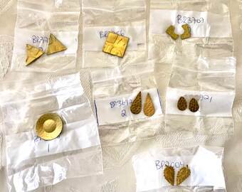 Lot of Textured and Hammered Jewelry Brass Embellishment - NO Hole