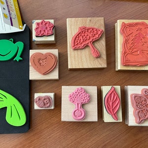 Mounted Rubber Stamp Set: Scrapbooking Craft Stamps (9pcs)
