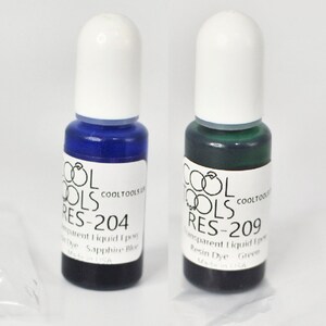 Transparent Liquid Epoxy Resin Dye - Green And Sapphire Blue