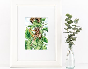 Jack & the Beanstalk / Print of Original Ink Illustration - Etsy