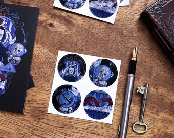 Edgar Allan Poe Sticker Sheet: Gothic Horror Vinyl Stickers