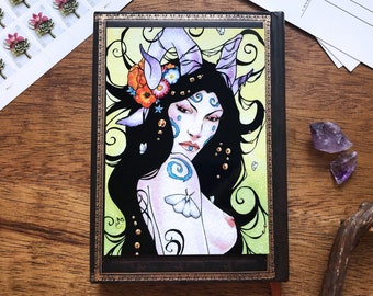 Faun and Flowers Fantasy Art Postcard: Celtic Pagan Stationary