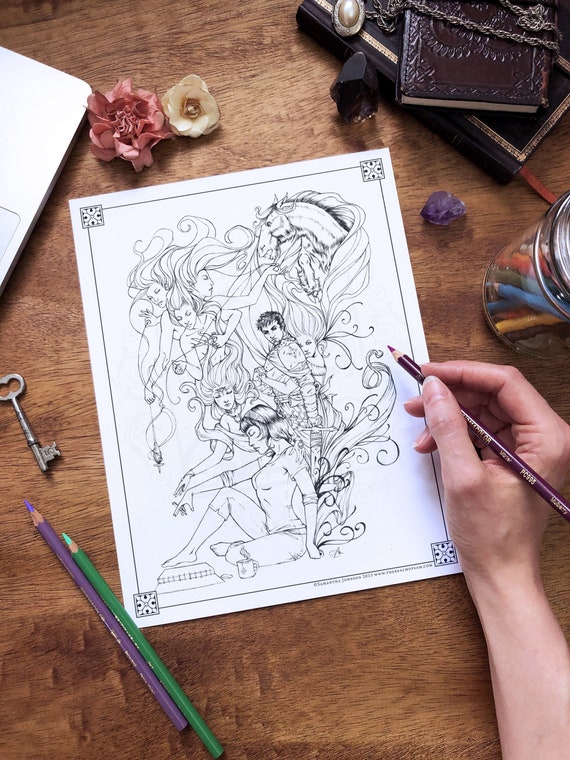 Surreal Artist Coloring Page: Fantasy Art Therapy (PDF)
