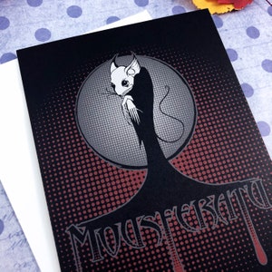 Mousferatu the Vampyre Greeting Card, Nosferatu Parody, Vampire Card, Creepy Cute Monster, Halloween Card, Horror Movie, Gothic Stationary