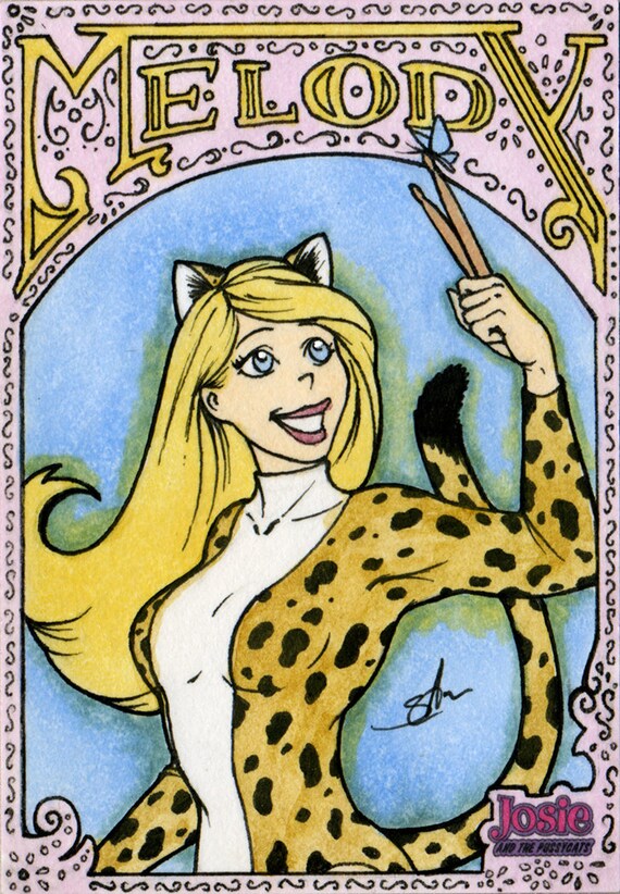 Josie Und Die Pussycats Melodie Kunstler Exklusiv Skizze Karte Etsy