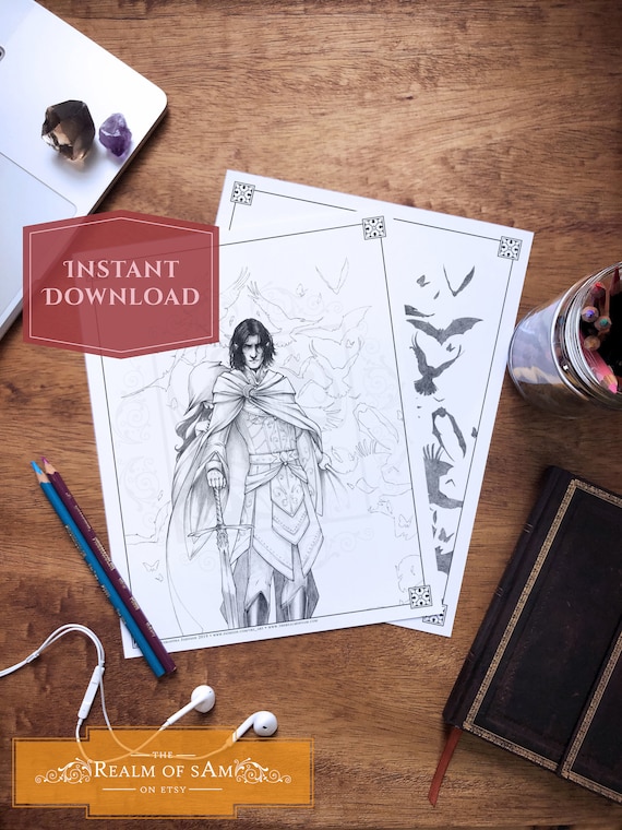 Dark Elf Coloring Page: Fantasy Art Printable (6 Files)