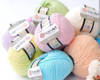 Yarnart Jeans /amigurumi Mjukt bomullsgarn / stickgarn / virkgarn / babygarn / amigurumi / garn för att göra leksaker / dockgarn