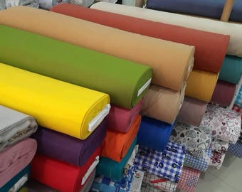 Cotton Canvas Fabric / non-strech fabric / width 180cm / %65 cotton, PES / Solid Colors / Waterproof Fabric / Duck Cloth / Panama Linen
