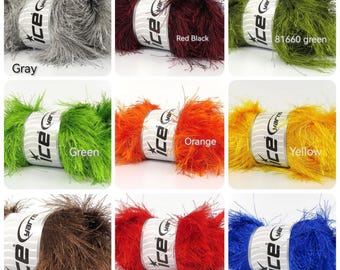 Long eyelash yarn / 100gr Eyelash Yarn / Ice Yarns Fun Fur  /Plush dolls  /Faux Fur Yarn /soft Fur Yarn Chunky Fluffy Yarn / Chenille yarn