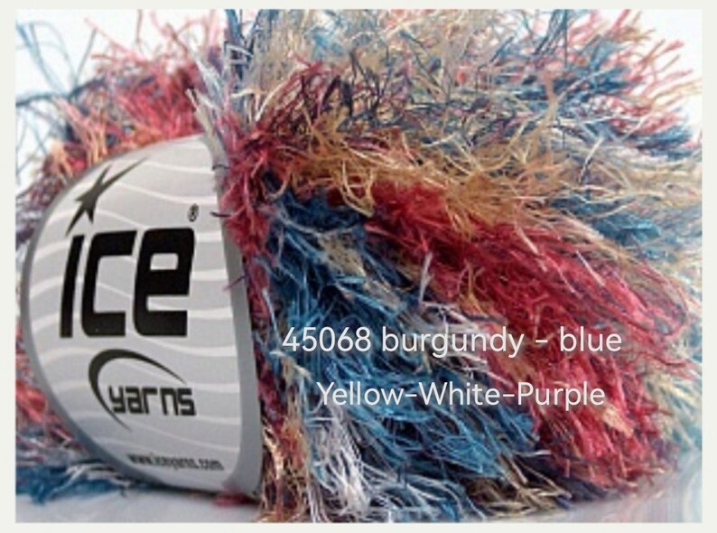 Long Colorful Eyelash Yarn / Ice Yarns Fun Fur 50 Gram/faux Etsy