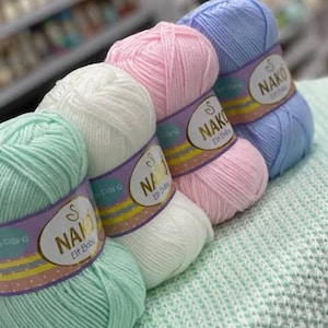 Nako Elit Baby Garn, 100% Antipilling Acrylgarn, Baby Stricken, 100 gr - 250 m, Babyfaden, hypoallergen, Baby Neugeborenen Garn