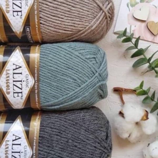 Alize Lanagold classic  PREMIUM /100 gr /wool 49 percent wool and 51 percent acrylic in 54 different colors