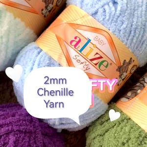 2 mm Chenillegarn | Alize softy |Strickgarn|feines Samtgarn| Baby Wolle |weiches Garn|Soft Yarn| Baby Muster | weiches Amigurumi Garn