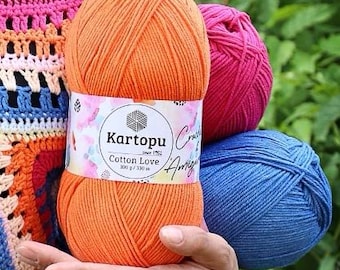 Amigurumi-garn i bomull, kartopu-bomullskärlek, virkgarn, garn till babystickning, accessoarer till väskor, leksaker, docktillverkning, 100gr 330