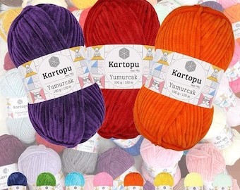 Velvet Soft Yarn - Kartopu Yumurcak Hand Knitting Yarns - Plush yarn/ sweet snuggles yarn - Baby Blanket Yarn  - amigurumi pattern