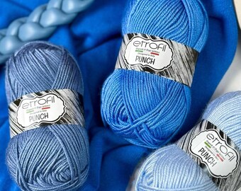 Punch needle art yarns, Step into the World of Knitting Art with Etrofil Punch, 25gr /70 meter, Embroidery, Knitting, lace, crochet and more