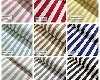 Striped Cotton Duck Canvas Fabric,  Premier indoor, outdoor canvas fabric, by the yard upholstery,  Wella striped, waterproof fabric